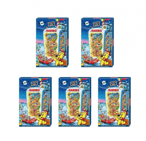 Haribo Adventskalender 5stk Харибо 2025 Адвент Календарь, 24 подарка-сюрприза, 300 г х 5 шт 