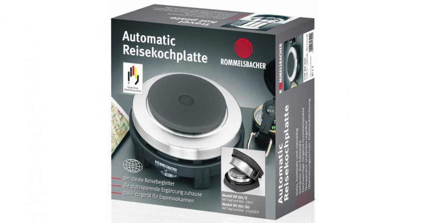 Rommelsbacher Rommelsbacher Reisekochplatte RK 501 edelstahl/schwarz  edelstahl/schwarz Дорожная плита Rommelsbacher RK 501 нержавеющая сталь/черный