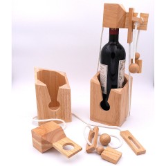 ROMBOL Flaschentresor – Edles Denkspiel aus Holz fur grosse Flaschen Сейф для бутылок — благородная деревянная головоломка для больших бутылок