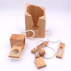 ROMBOL Flaschentresor – Edles Denkspiel aus Holz fur grosse Flaschen Сейф для бутылок — благородная деревянная головоломка для больших бутылок