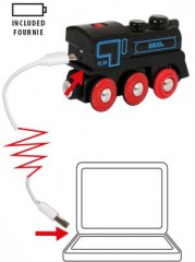 BRIO Schwarze Akku-Lok mit Mini-USB Черный аккумуляторный локомотив с мини-USB