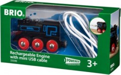 BRIO Schwarze Akku-Lok mit Mini-USB Черный аккумуляторный локомотив с мини-USB