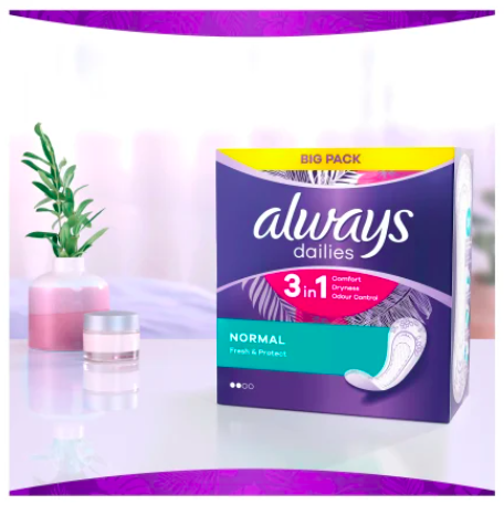 always Slipeinlage Fresh&Protect Normal BigPack 56 St, Прокладки Ежедневные Normal 56 штук, 5 упаковок (280 штук)
