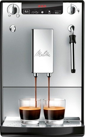 Melitta Melitta Kaffeevollautomat Solo  Milk E953-202, silber/schwarz, Cafe creme  Espresso per One Touch, Duse fur Milchschaum  Полностью автоматическая кофемашина Melitta Solo Milk E953-202, серебристый/черный, кофе-крем-эспрессо в одно касание, насадка