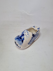 Delft Blue Holland Башмачок &quot;Мельница&quot; с синим декором, ручная роспись, дельфтский фарфор, 12 x 5 см , Голландия, 1960-70гг.