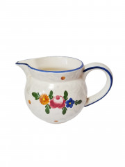 Кувшин винтажный Schramberg с ярким цветочным декором и синим кантом, керамика, Германия, 1950-60гг.