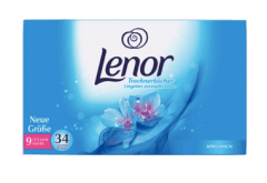 Lenor Trockentucher Ленор Ароматизирующие салфетки для сушильной машины, &quot;Апрельская свежесть&quot;,  5 упаковок х 34 штуки (170 шт)