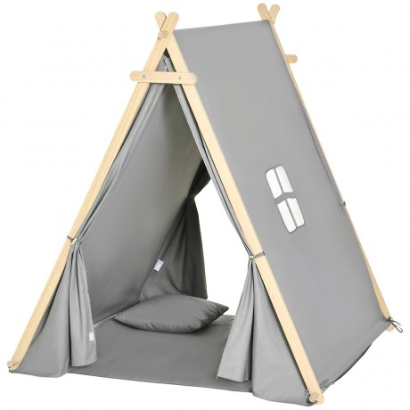 HOMCOM Kinder Tipi Zelt mit Kissen Детская палатка-вигвам с подушками