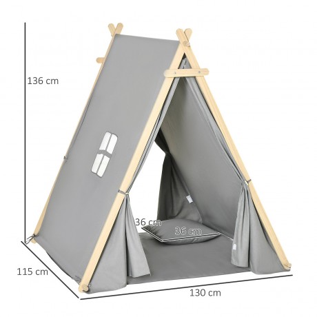 HOMCOM Kinder Tipi Zelt mit Kissen Детская палатка-вигвам с подушками