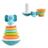 MONI Stapelringe HE0295 Elefant 7-teilige Stapelpyramide mit Musiktonen beim Stapeln Stapelspielzeug Кольца для штабелирования HE0295 Слон 7-элементная пирамида для штабелирования с музыкальными мелодиями.