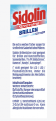 Sidolin Brillenputztucher Streifenfrei, 20 St Салфетки для очков, 20 шт