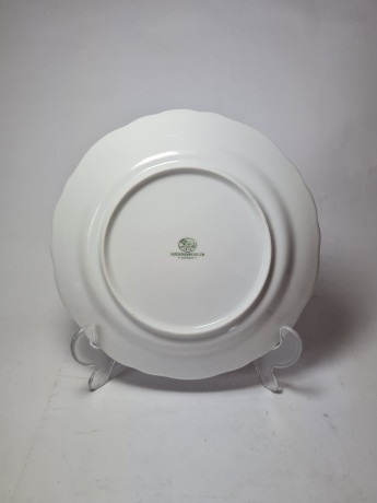 Hutschenreuther Фарфоровая тарелка с цветочным рисунком и узором по краю, 19,5 см, Германия, 1960-70гг.