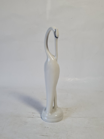 Фигурка винтажная Hollohaza "Цапля", фарфор, 19 см, Венгрия, 1970-80гг.