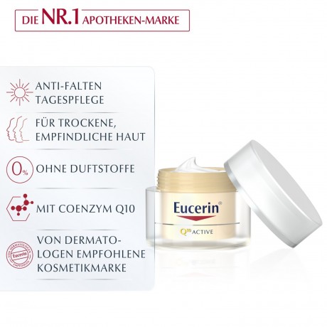 Eucerin Q10 Active Anti-Falten Tagespflege fur trockene Haut Q10 Активный дневной уход против морщин для сухой кожи