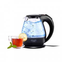 Adler Adler Wasserkocher AD 1224 Glas-Wasserkocher 1,5 L schwarz/transparent  Чайник Adler AD 1224 стеклянный чайник 1,5 л черный/прозрачный