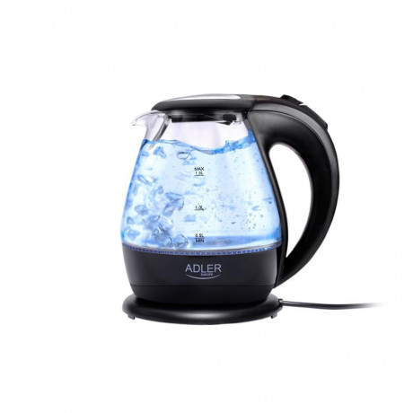 Adler Adler Wasserkocher AD 1224 Glas-Wasserkocher 1,5 L schwarz/transparent Чайник Adler AD 1224 стеклянный чайник 1,5 л черный/прозрачный