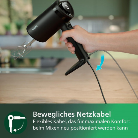 Philips Philips Handmixer HR3781/10 5000 Series, 500 W, mit Anti-Spritz-Design und Becher zur intelligenten Aufbewahrung  Ручной миксер Philips HR3781/10 серии 5000, 500 Вт, с защитой от брызг и чашкой для удобного хранения