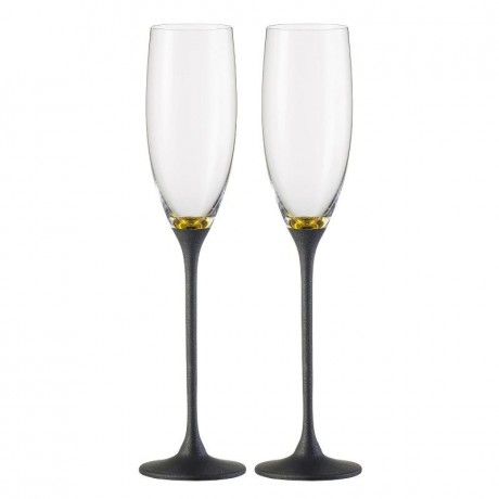 Eisch Eisch Champagner-Exklusiv - Geschenkset Sektglaser gold-schwarz im Geschenkkarton 2-tlg. / 180 ml Eisch шампанское эксклюзив - подарочный набор бокалов для шампанского золото-черный в подарочной упаковке 2 шт. / 180мл