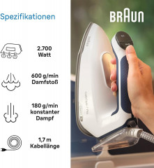 Braun Braun Dampfbugelstation CareStyle 7,Bugelstation,Dampf,Bugelstationen mit Dampfstation, 2000,00 ml Wassertank, 2L Tank abnehmbar,Dampfbugelstation,Bugeleisen,Dampfbugeleisen  Паровая гладильная станция Braun CareStyle 7, гладильная станция, пар, гла