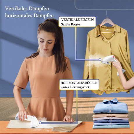 CkeyiN CkeyiN Dampfburste Handdampfburste, tragbare Haushaltsdampfburste, 1640,00 W, glatte Bodenplatte aus Edelstahl, 350ml-Wassertank  Ручная паровая щетка CkeyiN, портативная бытовая паровая щетка, 1640,00 Вт, гладкая опорная пластина из нержавеющей ст