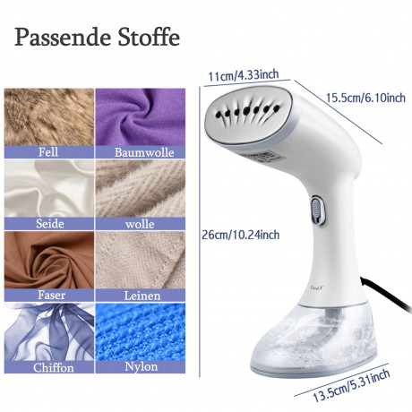 CkeyiN CkeyiN Dampfburste Handdampfburste, tragbare Haushaltsdampfburste, 1640,00 W, glatte Bodenplatte aus Edelstahl, 350ml-Wassertank  Ручная паровая щетка CkeyiN, портативная бытовая паровая щетка, 1640,00 Вт, гладкая опорная пластина из нержавеющей ст