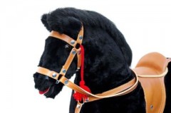 Erst-Holz Grosses klassisches Schaukelpferd Holzpferd Pluschpferd Большая классическая лошадка-качалка