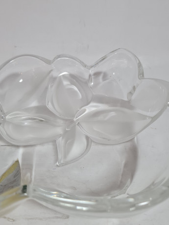 Салатница винтажная Walther Glas в виде цветка, хрусталь, 18.5 см, Германия, 1960-70гг.