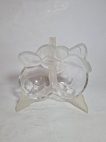 Салатница винтажная Walther Glas в виде цветка, хрусталь, 18.5 см, Германия, 1960-70гг.