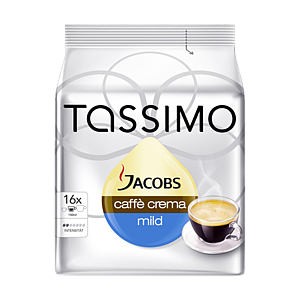 Jacobs Tassimo Кофе Crema мягкий 89,6г, 16 штук