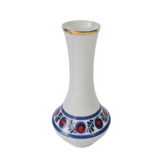 Ваза винтажная Schumann Arzberg Bavaria с сине-красным орнаментом, большая, фарфор, 25 см, Германия, 1970-80гг.