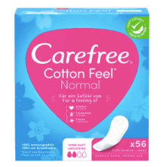 Carefree Slipeinlage Cotton Feel Normal 56 St, Прокладки ежедневные Cotton Normal 56 шт, 50 упаковок (2800 шт)