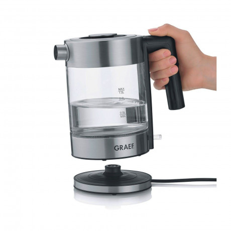 Graef Graef Wasserkocher Graef WK300 Wasserkocher schnurlos Edelstahl, 1.00 l, 2000 W  Чайник Graef Чайник Graef WK300 беспроводной, нержавеющая сталь, 1,00 л, 2000 Вт
