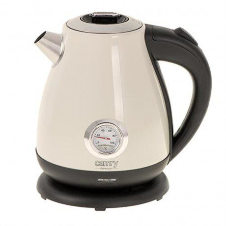 Camry Camry Wasserkocher CR 1344 creme Elektrischer Wasserkocher mit Thermometer 1,7L, Edelstahl, Wasserstandsanzeige  Чайник Camry CR 1344 кремовый электрочайник с термометром 1,7л, нержавеющая сталь, индикатор уровня воды