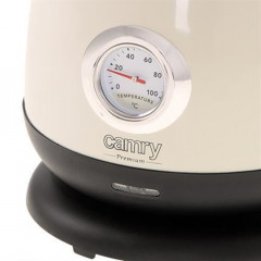 Camry Camry Wasserkocher CR 1344 creme Elektrischer Wasserkocher mit Thermometer 1,7L, Edelstahl, Wasserstandsanzeige  Чайник Camry CR 1344 кремовый электрочайник с термометром 1,7л, нержавеющая сталь, индикатор уровня воды