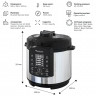 TurboTronic by Z-Line TurboTronic by Z-Line Multikocher 6L mit 2x Topf Edelstahltopf und beschichtet, PLASTIKFREI Silber, 1000 W, Dampfdrucktopf Elektrischer Schnellkochtopf Dampfgarer Schwarz Мультиварка TurboTronic by Z-Line 6л с 2 кастрюлями из нержаве