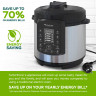 TurboTronic by Z-Line TurboTronic by Z-Line Multikocher 6L mit 2x Topf Edelstahltopf und beschichtet, PLASTIKFREI Silber, 1000 W, Dampfdrucktopf Elektrischer Schnellkochtopf Dampfgarer Schwarz Мультиварка TurboTronic by Z-Line 6л с 2 кастрюлями из нержаве
