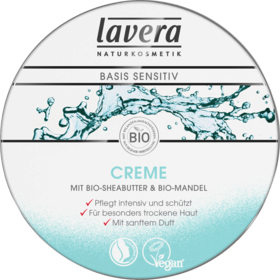 Lavera Крем для тела Основа	 чувствительный с Био-с маслом ши и Bio-Миндаль	, 150 мл