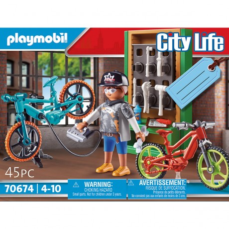 PLAYMOBIL PLAYMOBIL 70674 Geschenkset E-Bike-Werkstatt PLAYMOBIL 70674 Подарочный набор для мастерской электровелосипеда
