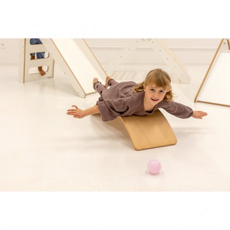 MeowBaby Balance Board fur Kinder 80x30cm aus Holz mit Filz Балансборд детский 80х30см из дерева с войлоком