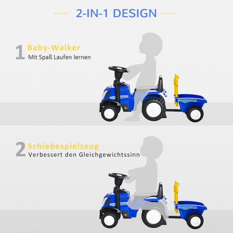 HOMCOM Rutscheauto mit Anhanger und Zubehor Скользящая машина с прицепом и аксессуарами