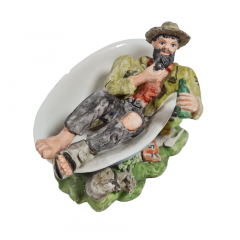 Фигурка винтажная Im Stil Capodimonte &quot;Мужчина, отдыхающий в ванне&quot;, фарфор, 19 см, Германия, 1960-70гг.