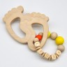 glucksWunder Holz Greifling Beissring Babyfusschen Buche personalisiert mit Name in Geschenkverpackung Деревянное кольцо для прорезывания зубов детские ножки бук персонализированное с именем в подарочной коробке