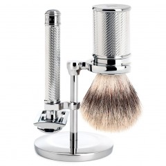 Muhle TRADITIONAL 3-teiliges Rasierset, Silvertip Fibre, mit Rasierhobel  ТРАДИЦИОННЫЙ бритвенный набор из 3 предметов, Silvertip Fibre, с безопасной бритвой
