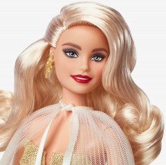 Barbie Holiday Barbie Doll 2023 HJX08 Кукла Барби рождественская, блондинка в золотом платье