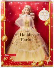 Barbie Holiday Barbie Doll 2023 HJX08 Кукла Барби рождественская, блондинка в золотом платье