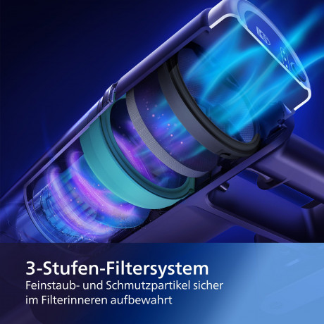 Philips Philips Akku-Hand-und Stielstaubsauger XC3031/01 3000 Series, 50,4 W, beutellos, mit LED-Duse und digitalem Motor, bis zu 60 Minuten Laufzeit  Беспроводной ручной пылесос Philips XC3031/01 серии 3000, 50,4 Вт, без мешка, со светодиодной насадкой и