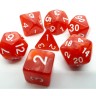dice4friends 7-tlg. RPG Wurfelset Pearl: Red\/White 7 шт. RPG Dice Set Жемчуг: красный/белый