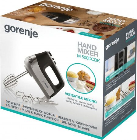GORENJE GORENJE Handmixer M 500 DCBK, 500 W, 500 Watt Motor  Ручной миксер GORENJE M 500 DCBK, 500 Вт, двигатель 500 Вт