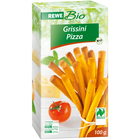 REWE Bio Grissini Pizza Хлебные палочки с пряным вкусом 100г