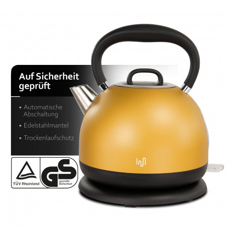 Impolio Impolio Wasser-/Teekocher Impolio Retro Design Wasserkocher aus Edelstahl 1,7 L, gold, 2200 W Кофеварка/чайник Impolio Чайник ретро-дизайн Impolio из нержавеющей стали 1,7 л, золото, 2200 Вт